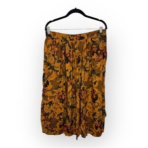 Sanford Gold Black Floral Midi Skirt Cottagecore Maximalist Vintage 14